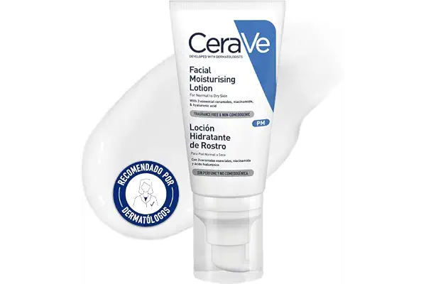 CeraVe, Cerave Loción Hidratante de Rostro, Crema hidratante noche, 52 ml | Hidrata y ayuda a restaurar la barrera protectora del rostro con textura ultra-ligera diseñada para reparar.