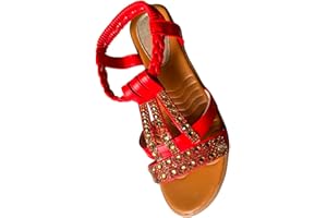 VPQILH Womens Rhinestone Wedge Sandals UK Sale Clearance Ladies Orthopedic Bohemian Sandal Platform Slippers Open Toe Sliders Ankle Strap Slide Slingback Slipper Fish-Mouth Slides Wide Fit Shoes