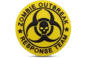 Ohrong Zombie Outbreak Response Team, toppa tattica morale in PVC 3D militare in gomma da combattimento distintivo emblema per borse, cappelli, giacche con gancio sul retro (giallo)