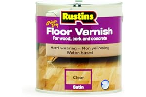 Rustins Floor Varnish Clear 2.5L Satin - Fast-Drying Floor Protection for Interior Wood – Easy Application with Tough, Long-Lasting Clear Finish
