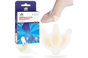 AnjoCare pansement ampoule pour les pieds, 12pcs Bandages d'ampoules en gel hydrocolloïde invisible, pansement ampoule imperméables pour les orteils, Prévention et guérison des ampoules au talon
