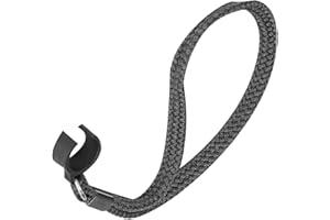 Ossenberg Dragonne de cordon avec clip - Accessoires pour canne et aide - Dragonne - Passant pour cordon - Canne de marche - Fabriqué en Allemagne - Léger et robuste - Noir