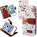 Produktbild Urvoix For Apple iPhone 5 5S SE, Flower Bird PU Leather Credit Card Holder Flip Stand Wallet Case Cover for iPhone SE 5S 5