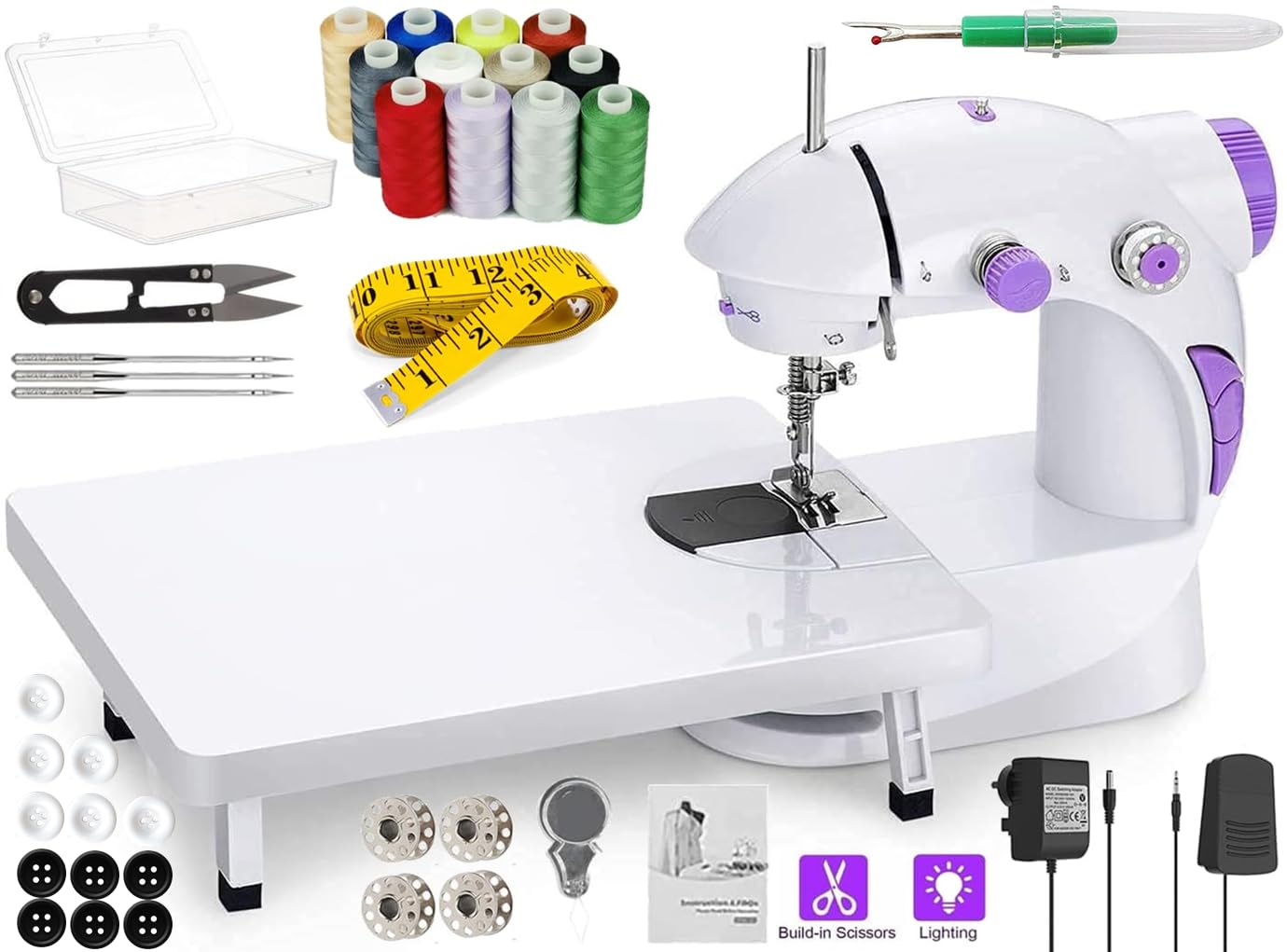 JAXHOM Sewing Machine For Home Tailoring I Silai Machine With Table Set I Stitching Machine For Home Use With Foot Pedal, Ada