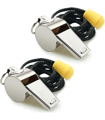 Zac Alter Ego Card Of 12 Glossy Metal Whistles On Black String For Referees - Foto 9