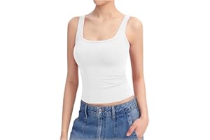 SNAKELL Women's Vests Tank Tops for Women Square Neck Lightweight Stretch Slim Fit Undershirt Seamless Sleeveless Gym Yoga Vest Tops Ladies for Women Girls Fitness Sports Cotton Vest Casual Blouses Shirts