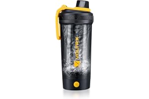 VOLTRX Botella de coctelera, batidora eléctrica recargable de galio, USB C, tazas agitadoras para batidos de proteínas y batidos de reemplazo de comidas, sin BPA, fabricado con Tritan, 24 onzas