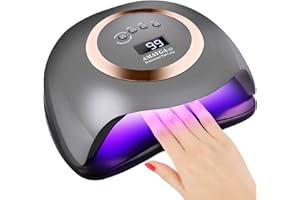 AMAYGA Lampada Unghie UV LED,168W Fornetto per Manicure/Pedicure Permanente Smalto Semipermanente 4 Timer con 10s/30s/60s/99s Display LED Automatico Sensore