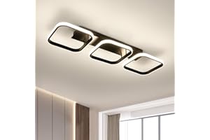 Lumiup Plafonnier LED, 40W Plafonnier Carré à Trois Têtes, Luminaire Plafonnier, Lampe de Plafond LED Éclairage Large, Facile à Installer pour Chambre, Cuisine, Salon (4000K Blanc Neutre Ø78cm)