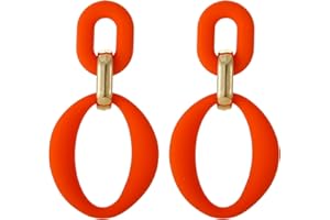 SIXDUTON Pendientes Mujer Grandes De Oval Acrílicos, Pendientes Exagerada Multicolor Declaración Regalos Joyas Joyeria Fiesta para Mujeres y Niñas