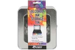Ranger Tim Holtz TAC58618 Alcohol Ink Storage Tin, Synthetic Material, Grey, 16 x 15.4 x 8 cm