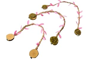 Opus Vita Jumping Spider - Rope bridges with Twine - Spider Enclosure Decor - Professionally made to cleverly attach to your Insect Enclosure Natural Twine/Pink Single