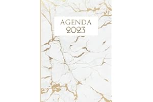 Agenda semainier 2023 A4: 2 pages par semaine - 12 mois (janvier 2023 / décembre 2023) avec planification mensuelle | Français | Couverture Marbre Blanc