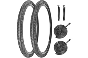 SIMEIQI Pair 27.5" Mountain Bike Tyre 27.5 x 1.95 Inch Foldable with Schrader AV32mm Valve Inner Tube for MTB Cycle Road Bicycle Replacement Tyres