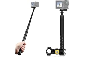 PULUZ Kamera sportowa motocykl zacisk rowerowy uchwyt na kierownicę uchwyt do kamery adapter, teleskopowy monopod stojak pręt do DJI do kamery akcji Insta360