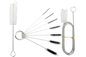 Reccisokz - Cepillo de limpieza flexible para tubos CPAP de 2 m, cepillo de mano de 17 cm con juego de 5 minicepillos de nailon de 10 cm para mangueras estándar de 22 mm de diámetro