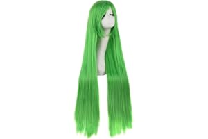 MapofBeauty 100cm/ 39 Pouce Moyen Droit Femmes Droit Perruques (Vert)