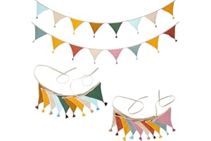 HUAMUDM 2 Pezzi Ghirlanda di bandierine, 3,1 m Ghirlanda di bandierine per cameretta dei bambini, Bandierine per Cameretta dei Bambini, Ghirlanda per la Cameretta dei Bambini, Bandierine Compleanno in Tessuto