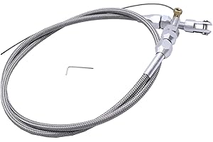 GSKMOTOR 36" LS Engine Throttle Cable Stainless Steel Braided Throttle Gas Cable for LS1 4.8 5.3 5.7 6.0
