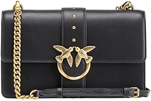 Pinko Love One Classic Cl Vitello Se, Borsa Donna, Nero, Taglia Unica