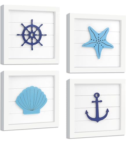 Decorazioni Parete Gabbiani 5 Pezzi - Stile Marittimo In Legno Per Casa E Vacanze