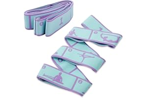 DULSPUE Sangle Yoga,Elastique Musculation,élastique Musculation,Elastique Sport,Bande Elastique Musculation,Elastique Fitness,Bande élastique de Yoga à 8 grilles pour Femmes et Filles (Bleu)