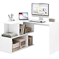 Bureau D'Angle 120x100cm Avec Rangement - Bureau En L Pour Ordinateur, Études Ou Jeux - Noir