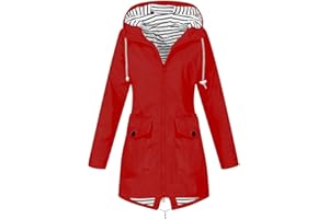 YAOJIWANG Chubasquero Mujer Impermeable para Mujer de Gran Tamaño Chaqueta de Lluvia Larga Abrigos con Capucha al Aire Libre a Prueba de Viento Abrigo de Lluvia Impermeable Chaquetas al Aire Libre para Mujeres