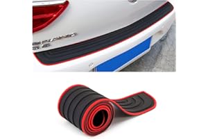 CGEAMDY Protector Parachoques Trasero, 90cm X 7cm Protector de Goma para el Maletero, Resistente a los ArañAzos Y Antideslizante, se Adapta a la MayoríA de los Accesorios Exteriores del Coche (Negro/Rojo)