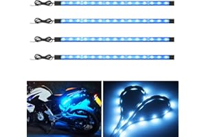 YM E-Bright Luci LED per carrello da golf ROSSE Luci di striscia a led sottoluce per barche marine Moto Kayak Interni Esterno 5050 Chipset 15SMD Impermeabile IP67 DC 12V (confezione da 4)