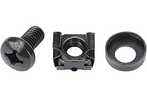 ‎HMF HMF 61024-24er Set Käfigmuttern für 10" oder 19" Serverschrank Netzwerkschrank, M6 Montageschrauben, schwarz