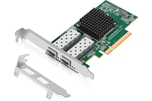 10Gb Dual LAN SFP PCI-e Network Card, Intel 82599(X520-DA2) Controller, NICGIGA 10Gbps Ethernet Adapter, 2 * 10Gbe SFP Port, 10G NIC Card, Support Windows/Windows Server/Linux/VMware