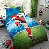 Gaveno Cavailia - Housse de couette et taies d'oreiller à thème avec drap-housse assorti (Footballeur Selfie, Housse de couette et taie d'oreiller)