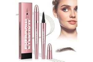 TBLMPNE Crayon Sourcil imperméable avec 4 pointes de fourchette, 2025 Magique 3D Micro Crayon Sourcils, Crayon Sourcil Waterproof crée sans effort des sourcils d'apparence naturelle (2# Marron foncé)