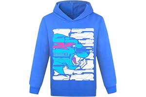 TBNRFrags Mr Beast - Sudadera con capucha para niños, diseño de gato rayado, manga larga, ropa deportiva para niños, color negro y azul