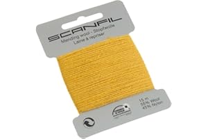TURNER BROWNE CRAFTS Scanfil Mending Darning Wool Repair Thread Hole Yarn Jumper Sock Buy 1 2 Pks 262, Colour 087 Dark Yellow, 1 Card (15m)