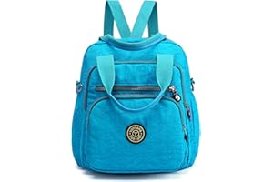 PORRASSO Sac à Dos de Loisirs Femme Sac D'épaule Sac Bandoulière Nylon Sac à Main Daypack pour Travail Voyage Usage Quotidien