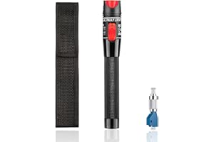 GUAKIILI 50MW FTTH Glasfasertester, Visual Fault 50km Locator Glasfaserkabel Tester Fiber Optische, VFL-Glasfasertester, Glasfaserkabeltester mit Singlemode-9/125-um-FC-Stecker auf LC-Buchse-Adapter(Rot)