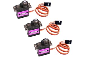 VUNIVERSUM 3X Stück Premium Mini Servo MG90S 100% Metallgetriebe mit JR Stecker 25cm 22AWG Kabel für RC Copter Drohne DIY Hubschrauber