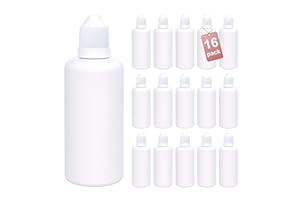LG Luxury & Grace Pack 16 Botellas Cuentagotas, 60 ml. Botes de Polietileno Exprimibles con Gotero y Tapón de Rosca. Botellas Rellenables. Dosificación y Almacenamiento de Sustancias Líquidas.