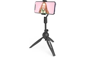 digipower Stativ & Videogriff für Smartphones und Handys, höhenverstellbares Dreibeinstativ, Video Grip, kompatibel mit Smartphones, für TikTok, YouTube, schwarz DP-TPLE