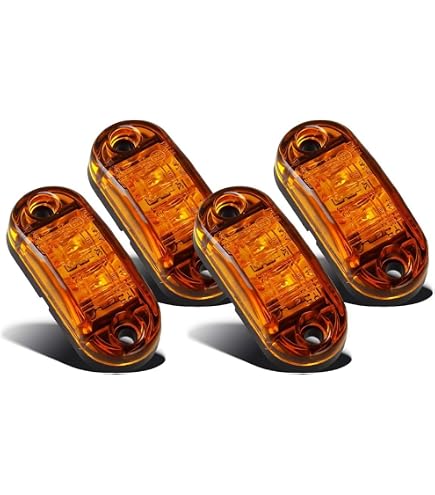 Lot De 4 Feux De Gabarit LED Ovales 12V/24V - IP65 étanche, Rouge - Pour Camion, Remorque, Van, Caravane