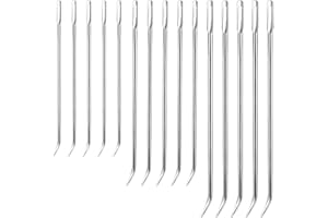 AIEX 15pcs Aiguille a Brider Volaille, Acier Inoxydable Aiguille Barbecue Aiguille de Cuisson pour Rôtis de Dinde Viandes Roulées (3 Tailles)