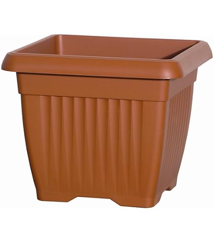 VASO GIARDINO TERRA QUADRATO 40X40CM CON SELF WATERER