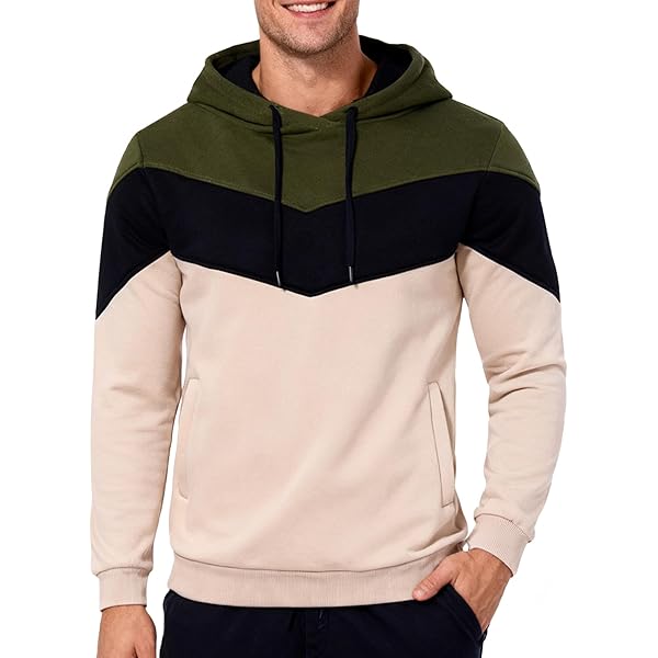 comefohome Heren Hoodie, lange mouwen, sweatjack, capuchontrui, kleurblok sweatshirt, XL comefohome Heren Hoodie, lange mouwen, sweatjack, capuchontrui, kleurblok sweatshirt, XL