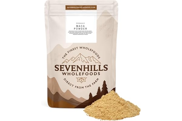 Sevenhills Wholefoods Poudre de maca biologique 1kg du Pérou, poudre de racine de maca pure, végétalienne, sans gluten, sans OGM, casher