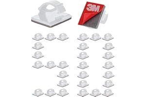 ETOBESY 3M Cable Clips Self Adhesive Cord Organizer, Wire Holder Clamp Management Sticky for Desk Car Dash Cam Tables Wall, White 50pcs