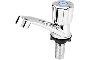 ZERODIS Moderne Single Kaltwasserhahn Waschbecken Zubehör Chrom finish Wasserhahn für Home Badezimmer Waschbecken Küche Becken 3 Griff Typ Optional(Shutter Griff)