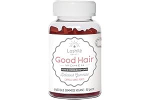 LASHILÉ BEAUTY Lashilé Good Hair Women, Integratore alimentare per la bellezza dei capelli a base di Biotina, Ferro, Vitamina B12 e Zinco | Senza zucchero | 60 pastiglie gommose | 1 mese di trattamento