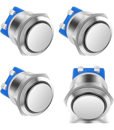 Interruttore A Pulsante Momentaneo 12V - Metallico, Impermeabile, Per Campanello O Clacson, Diametro 16mm - Foto 11